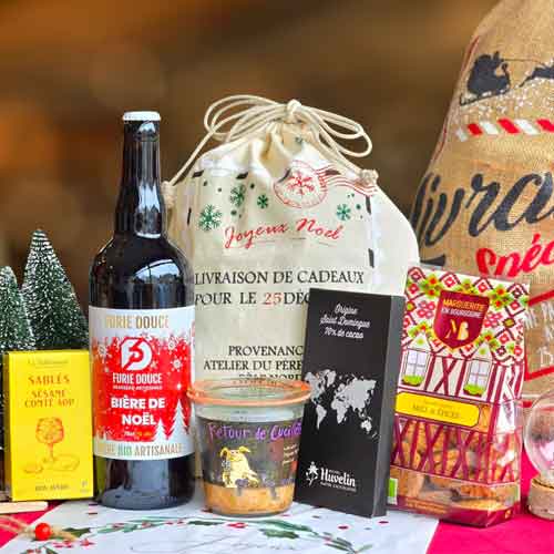 Holiday Beer And Gourmet Treats Basket-Christmas Gourmet And Beer Basket Delivery Across Marseille