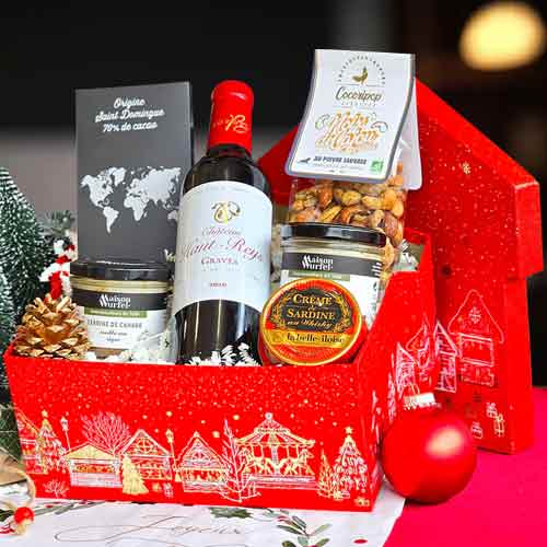 - Festive Wine And Gourmet Gift Basket Delivery Across Paris | Merry Christmas Wine And Gourmet Basket 