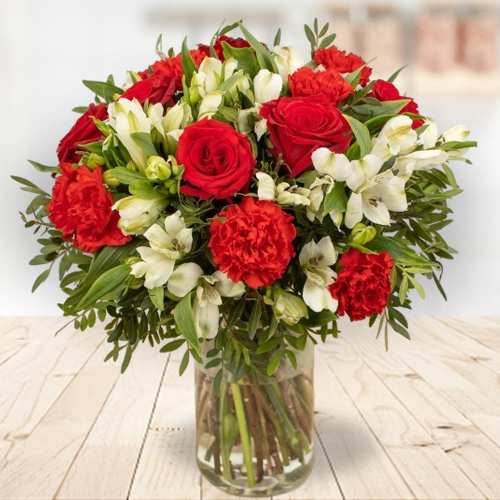 Deliver Roses & Alstroemerias Bouquet For Valentine’s Day | Timeless Love 