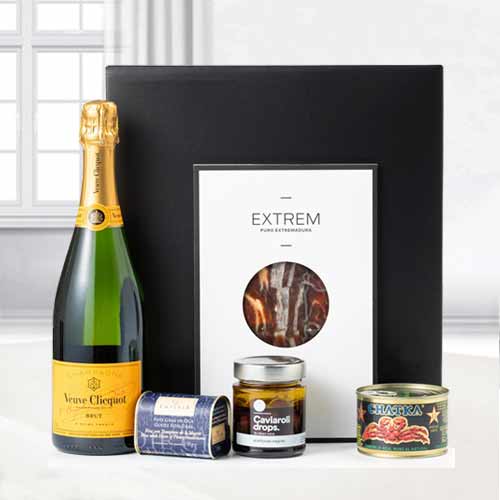 Best Wishes Basket for Celebration -Veuve Cliquot Ponsardin Brut , Creab Hamper